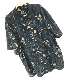 LAPG Bamboo Walking Dead Shirt Mens 2XL Tropical L A Police Hawaiian Aloha Snaps